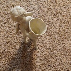 Elegant Cream Angel Figurine Vase